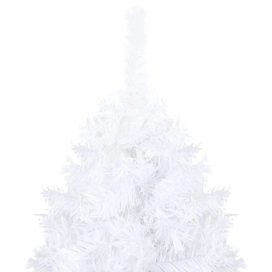 Arbre de Noël artificiel pré-éclairé et boules blanc 120 cm PVC - 9