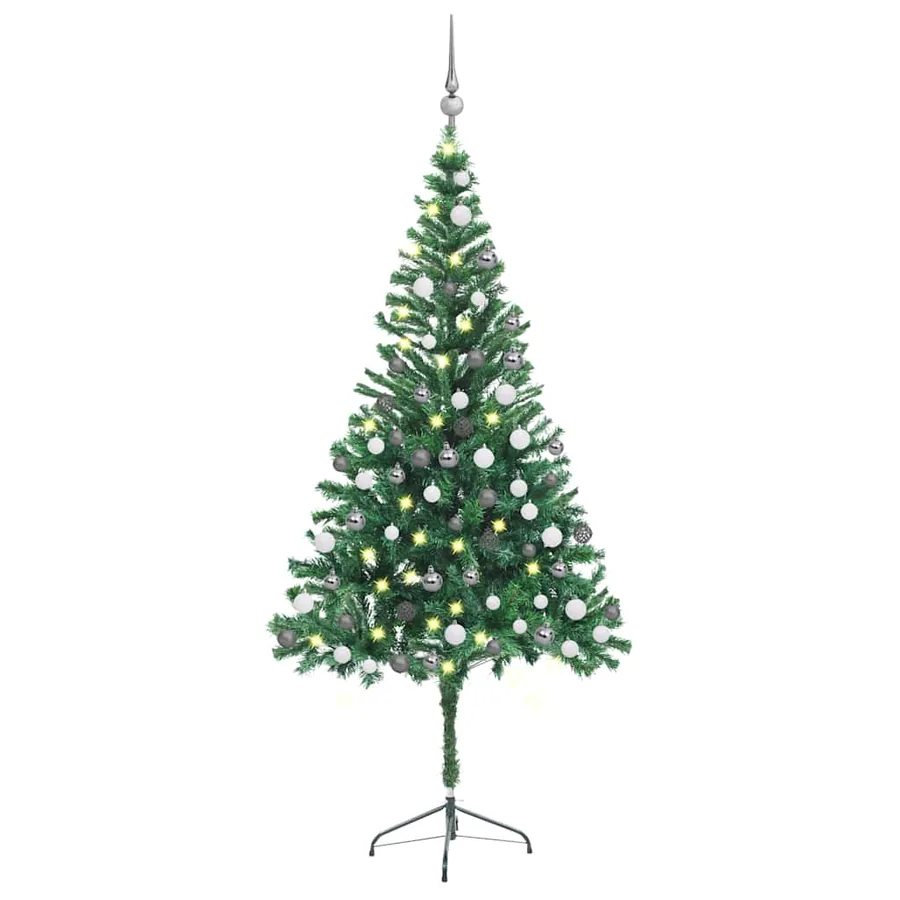 Arbre de Noël artificiel pré-éclairé/boules 180 cm 564 branches