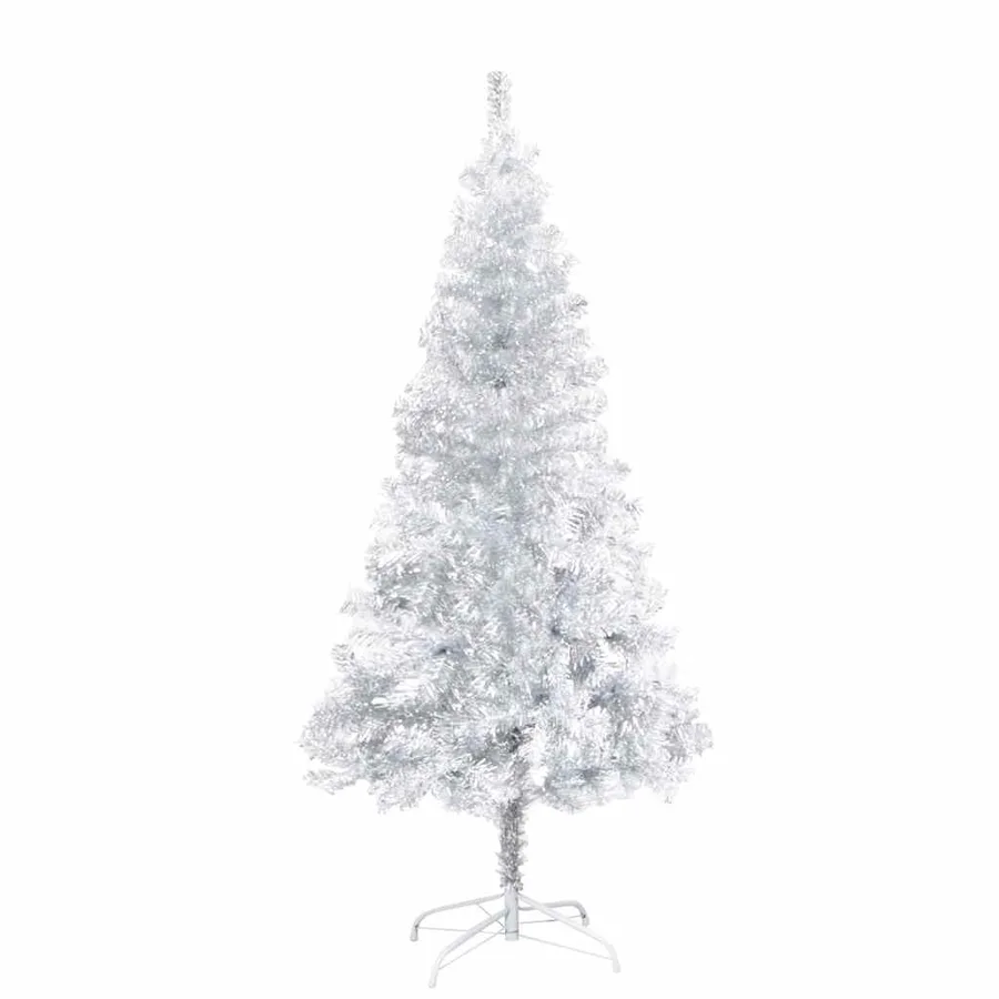 Arbre de Noël artificiel pré-éclairé/boules argenté 150 cm PET - 2