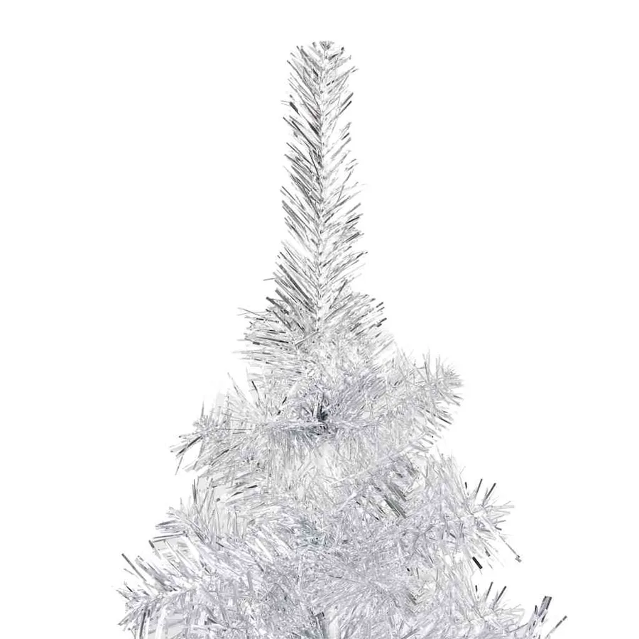Arbre de Noël artificiel pré-éclairé/boules argenté 150 cm PET - 3