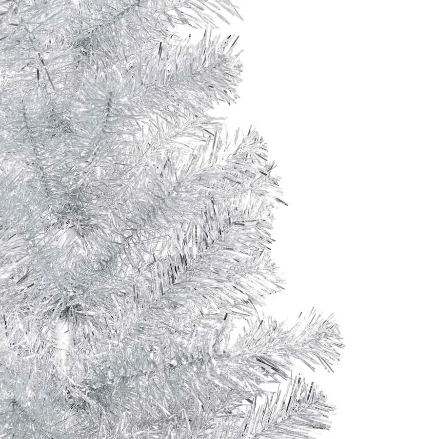 Arbre de Noël artificiel pré-éclairé/boules argenté 150 cm PET - 4