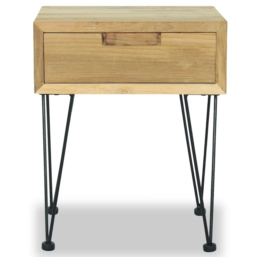 Tables de chevet 2 pcs 40x30x50 cm teck massif - 3