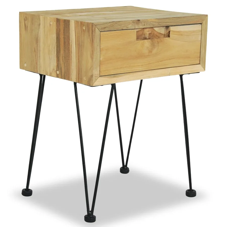 Tables de chevet 2 pcs 40x30x50 cm teck massif - 7