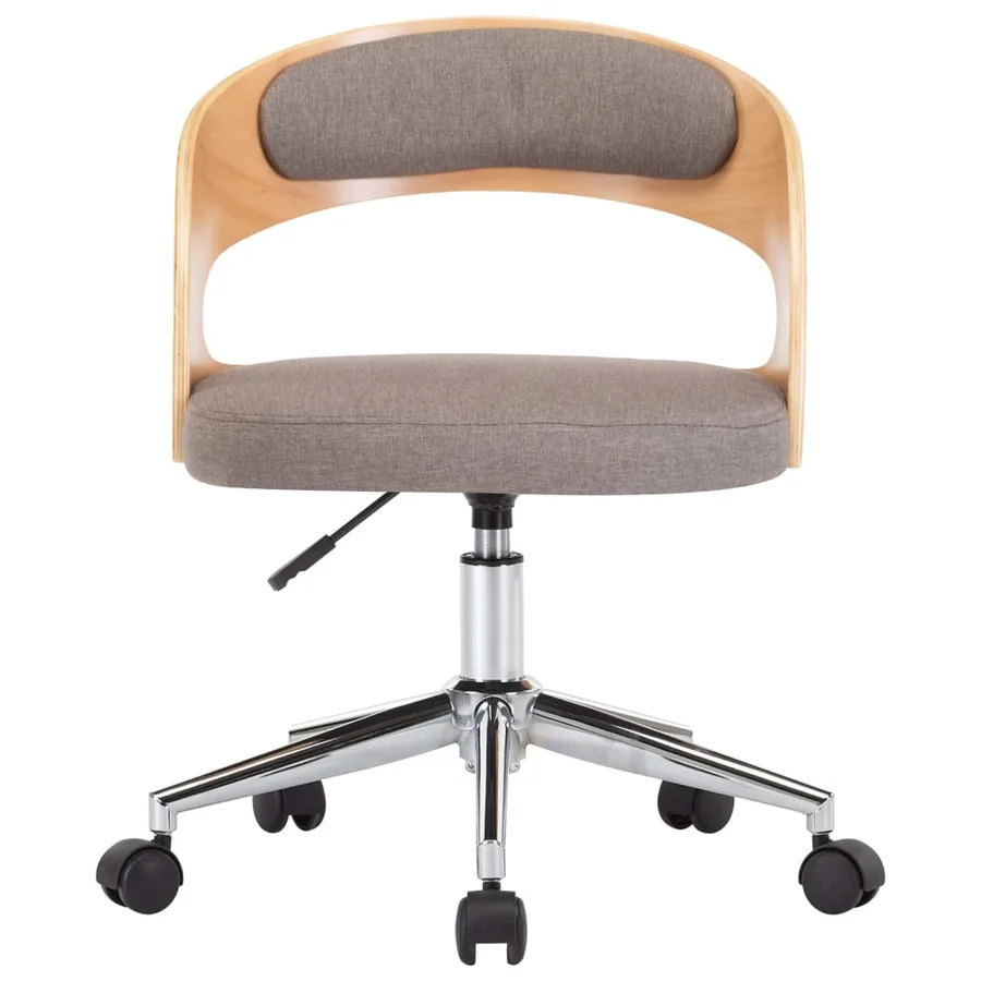 Chaises pivotantes à manger lot de 4 taupe bois courbé et tissu - 3