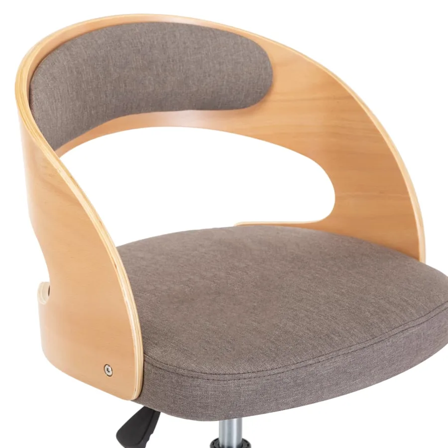 Chaises pivotantes à manger lot de 4 taupe bois courbé et tissu - 7