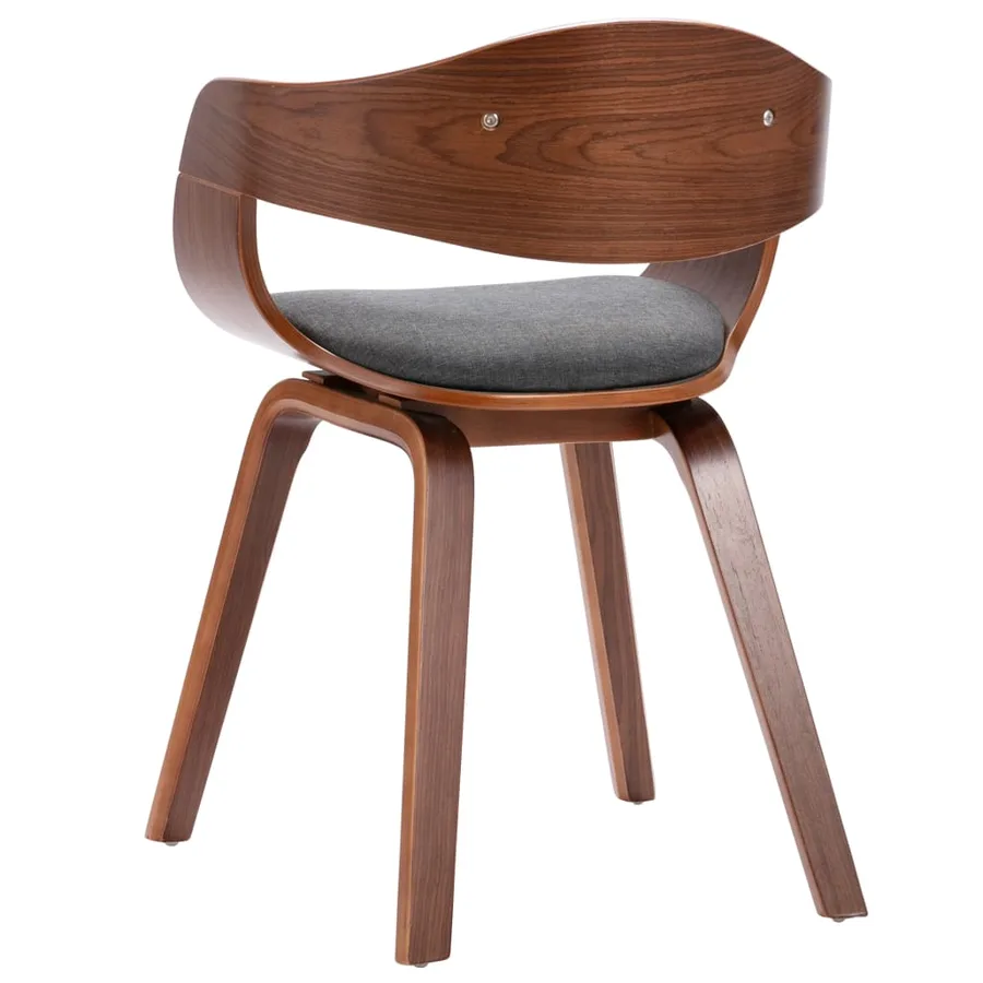 Chaises à manger lot de 6 bois courbé et tissu gris - 6