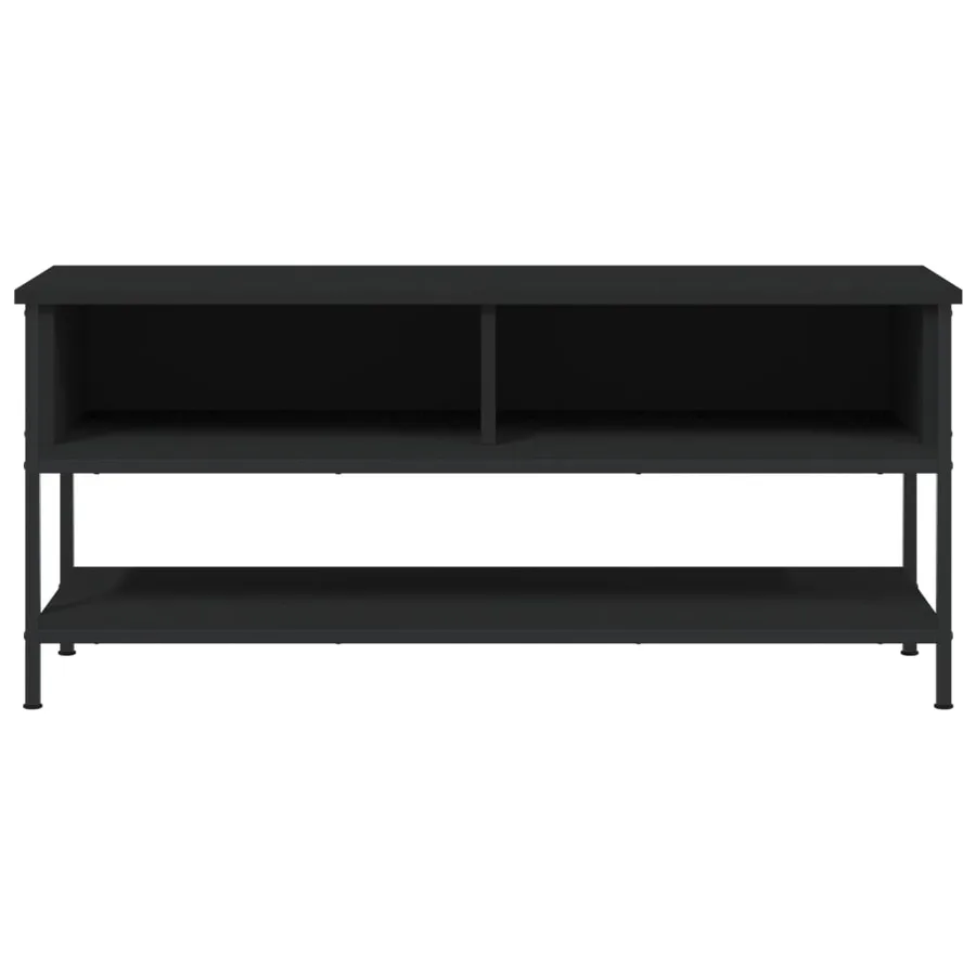 Meuble TV noir 100x35x45 cm bois d'ingénierie - 4