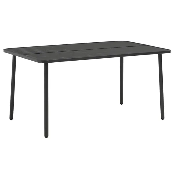 Table de jardin Gris foncé 150x90x72 cm Acier
