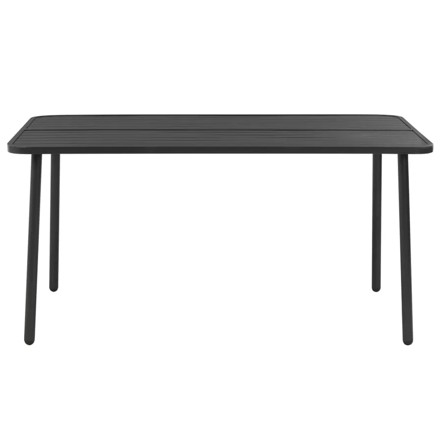 Table de jardin Gris foncé 150x90x72 cm Acier - 2