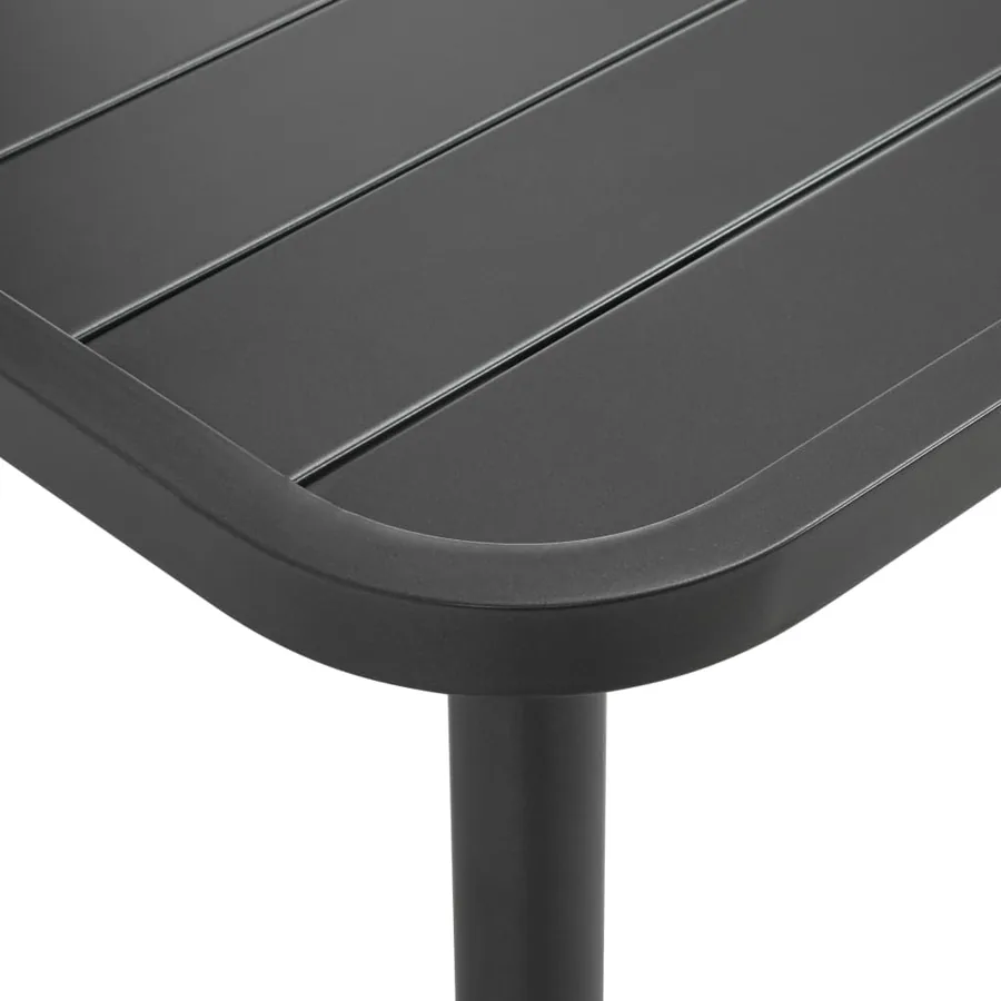 Table de jardin Gris foncé 150x90x72 cm Acier - 3