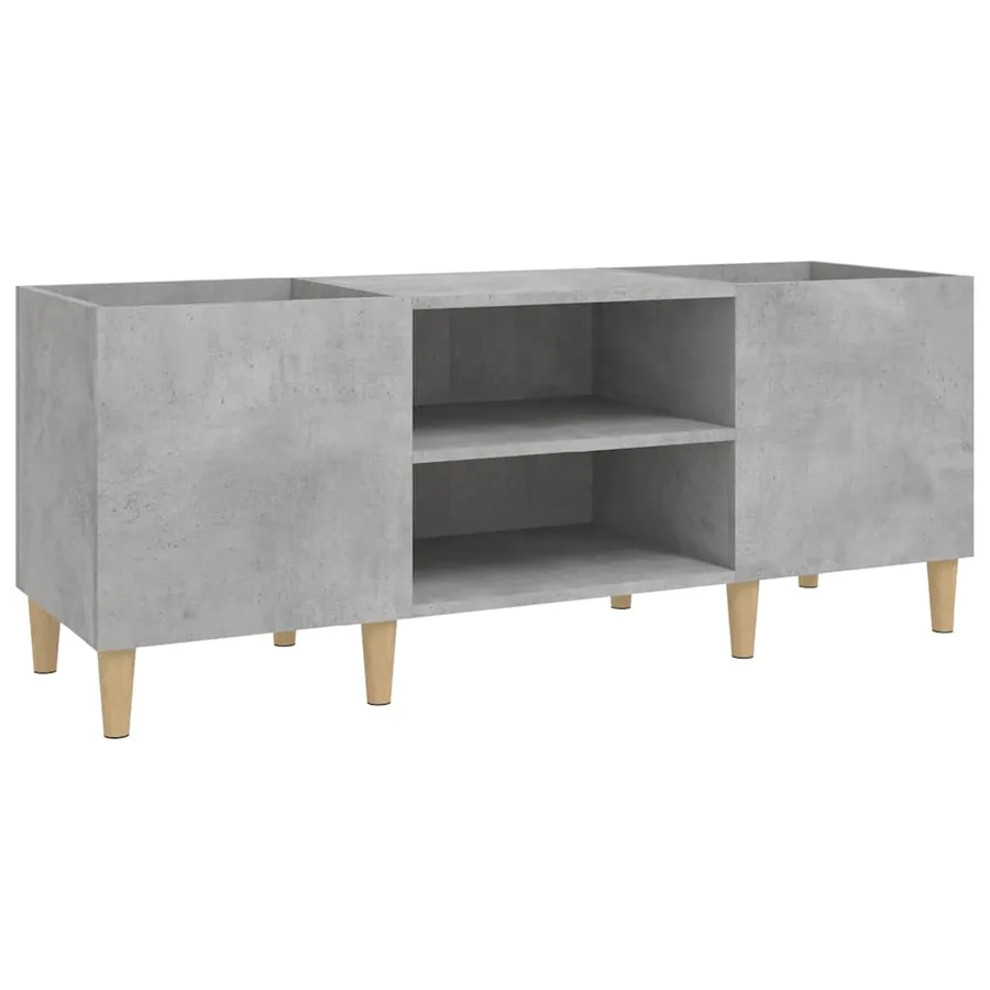 Armoire à disques gris béton 121x38x48 cm bois d'ingénierie - 2