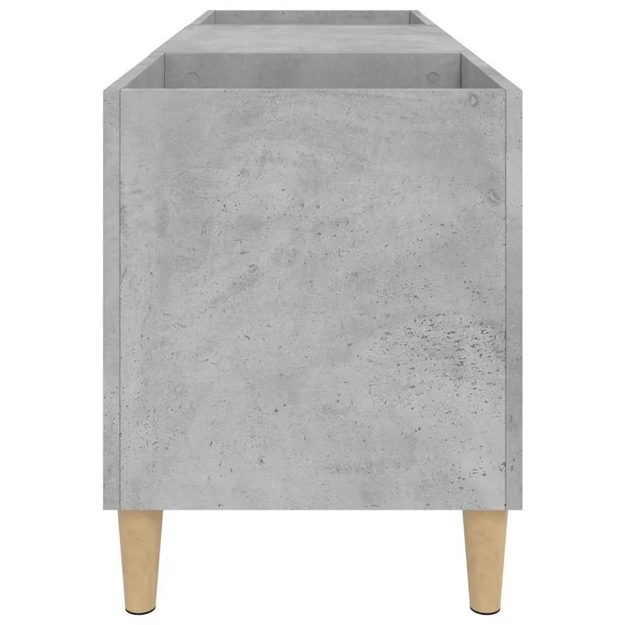Armoire à disques gris béton 121x38x48 cm bois d'ingénierie - 6