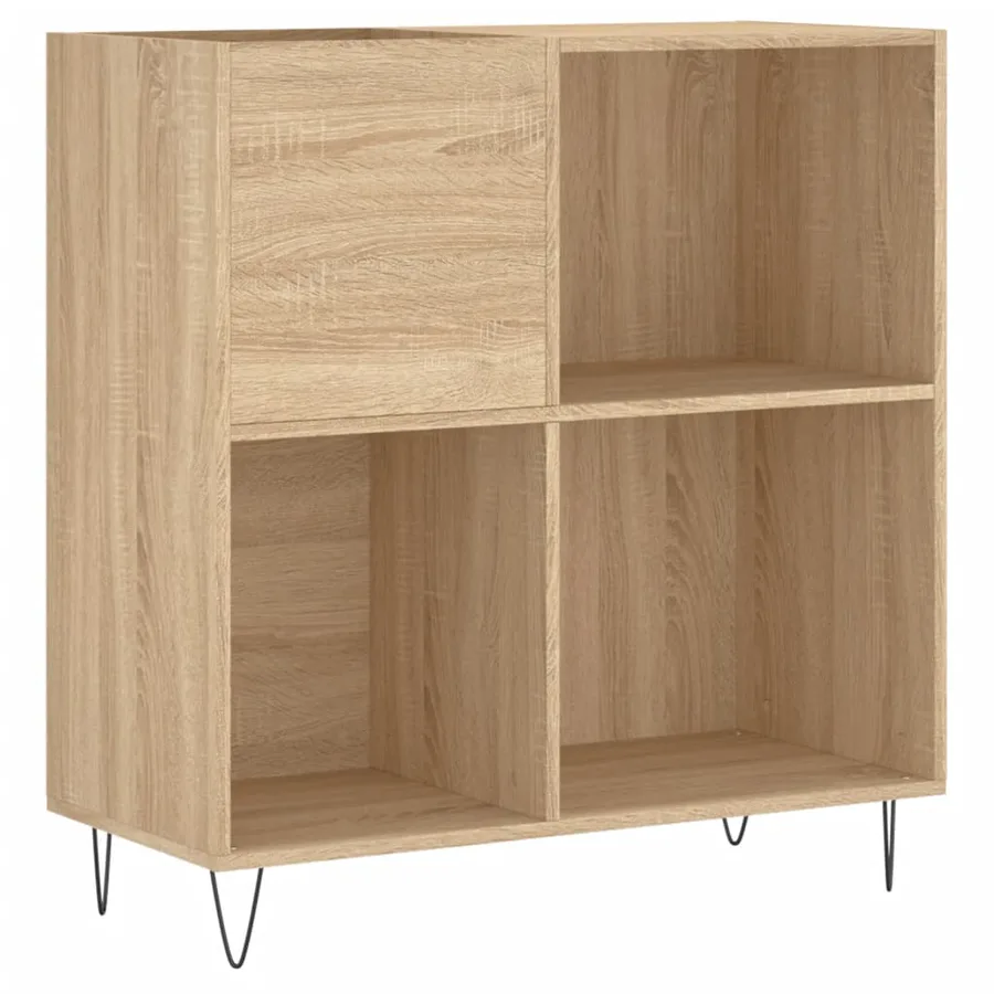 Armoire à disques chêne sonoma 84,5x38x89 cm bois d'ingénierie - 2