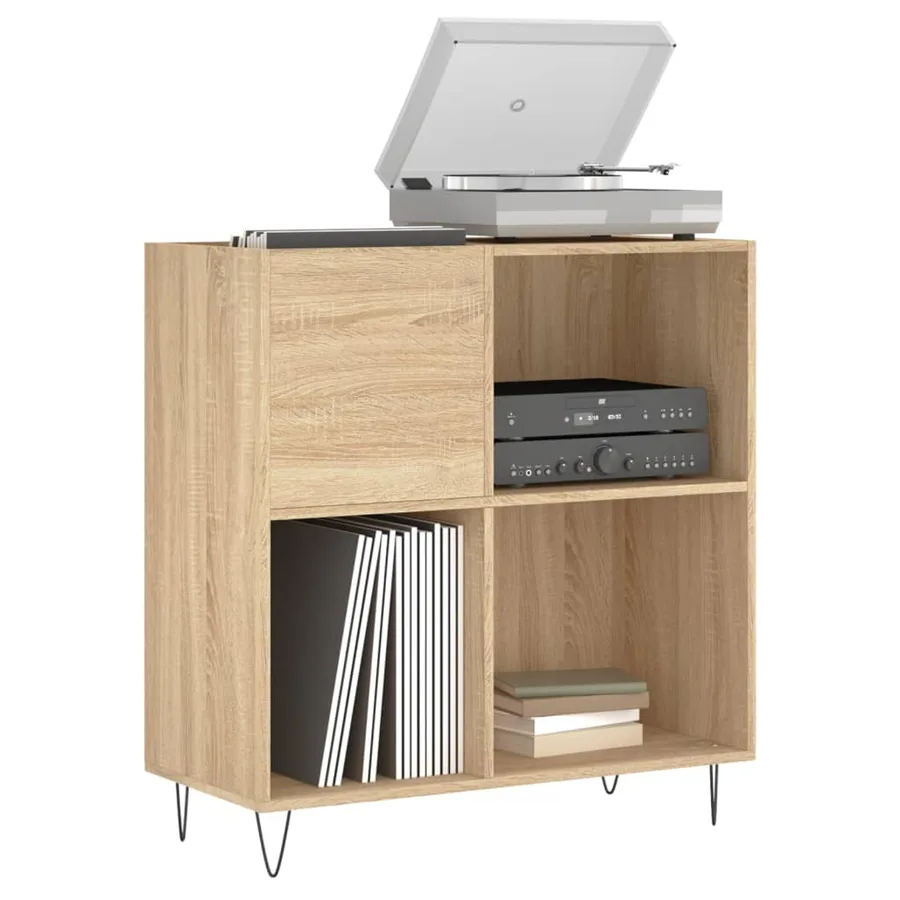 Armoire à disques chêne sonoma 84,5x38x89 cm bois d'ingénierie - 3