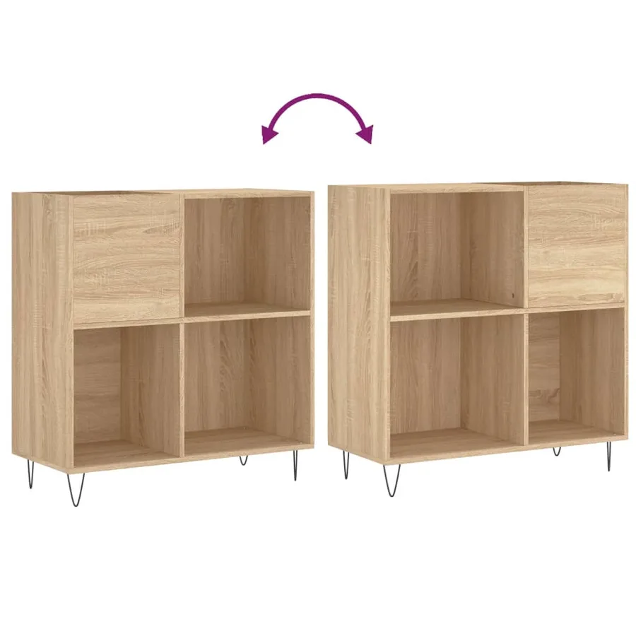 Armoire à disques chêne sonoma 84,5x38x89 cm bois d'ingénierie - 7