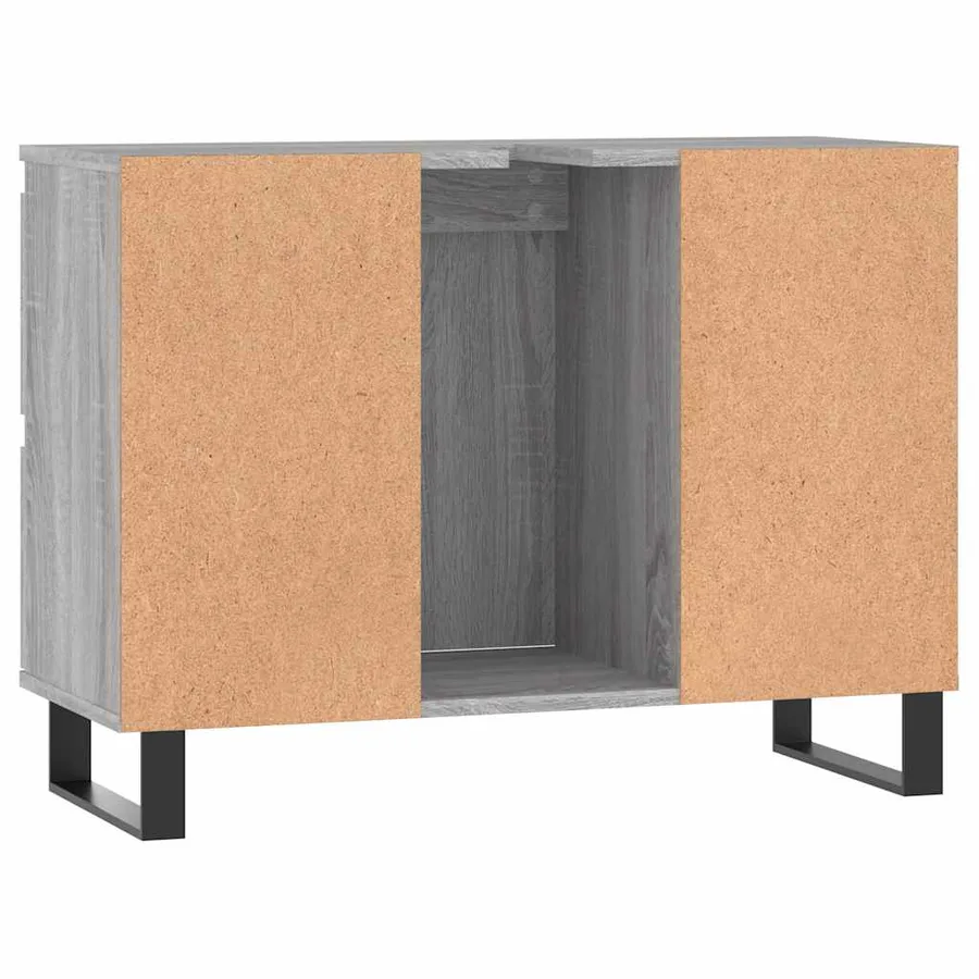 Armoire salle de bain sonoma gris 80x33x60 cm bois d'ingénierie - 7