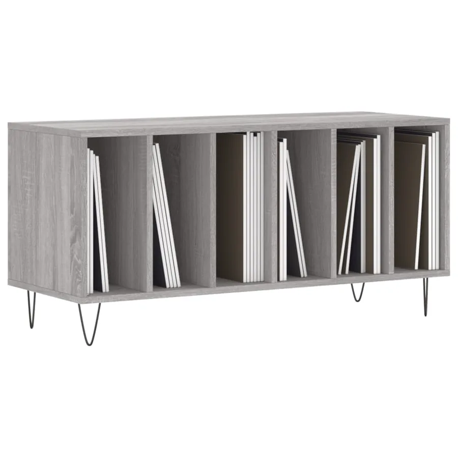 Armoire à disques sonoma gris 100x38x48 cm bois d'ingénierie - 3