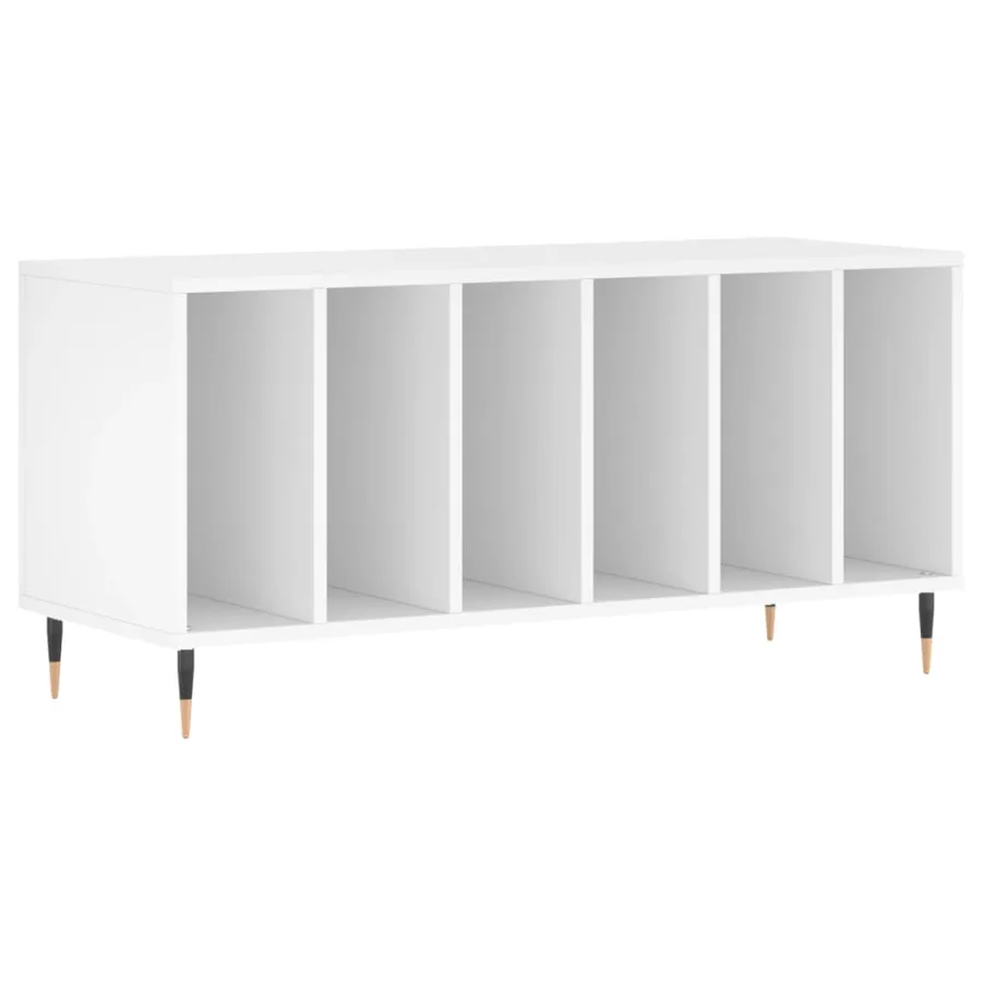 Armoire à disques blanc 100x38x48 cm bois d'ingénierie - 2