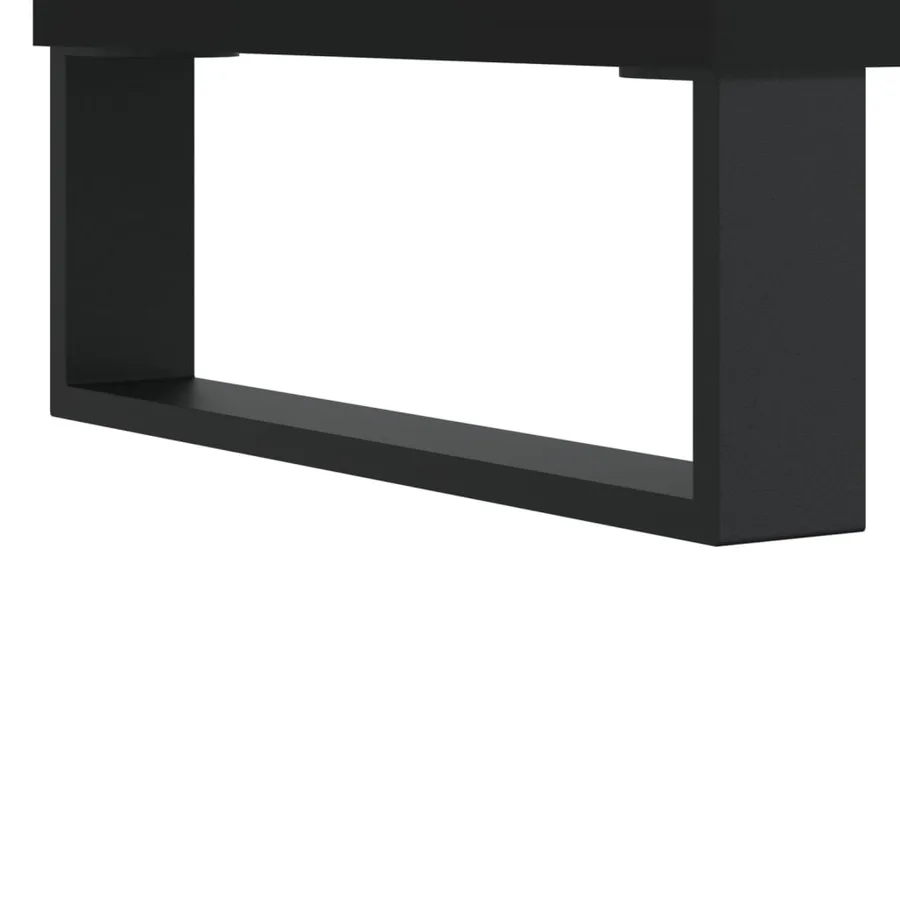 Armoire à disques noir 85x38x48 cm bois d'ingénierie - 7