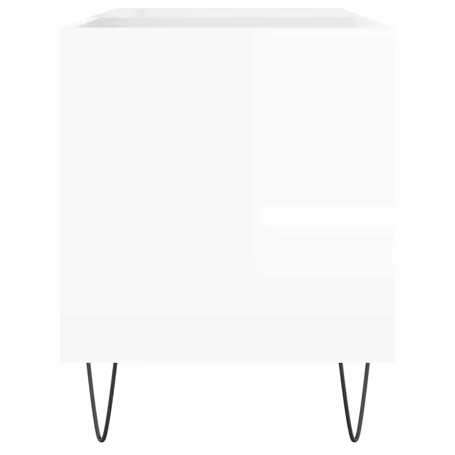 Armoire à disques blanc brillant 85x38x48 cm bois d'ingénierie - 5