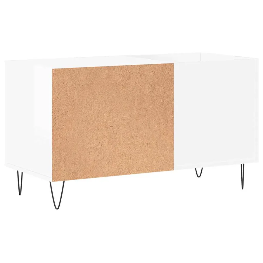 Armoire à disques blanc brillant 85x38x48 cm bois d'ingénierie - 6