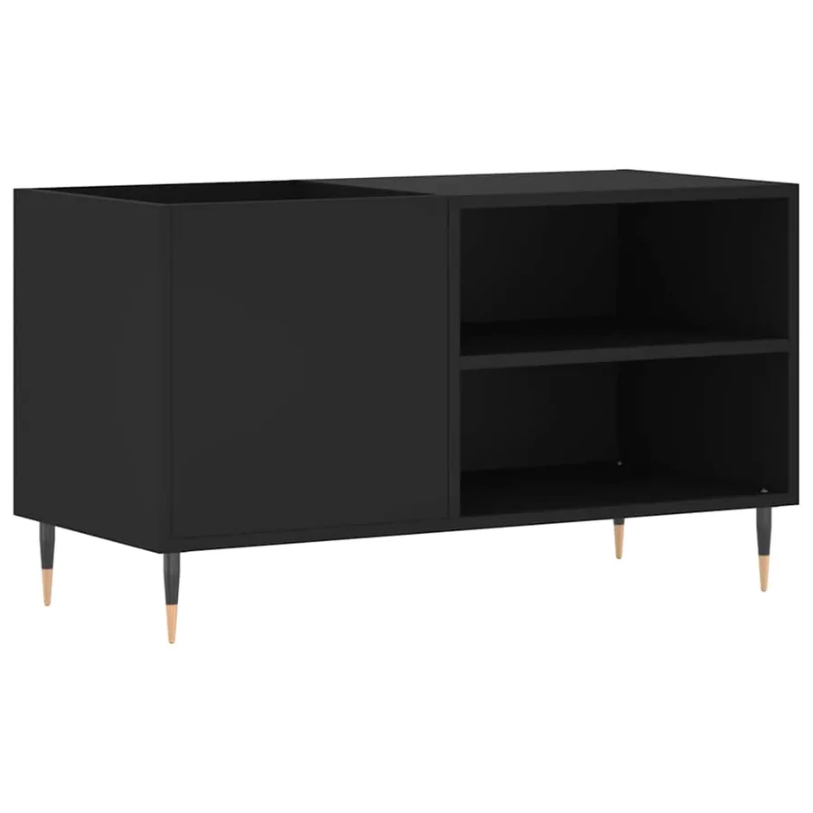 Armoire à disques noir 85x38x48 cm bois d'ingénierie - 2