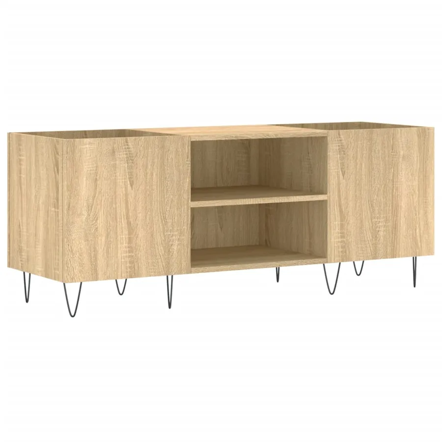Armoire à disques chêne sonoma 121x38x48 cm bois d'ingénierie - 2