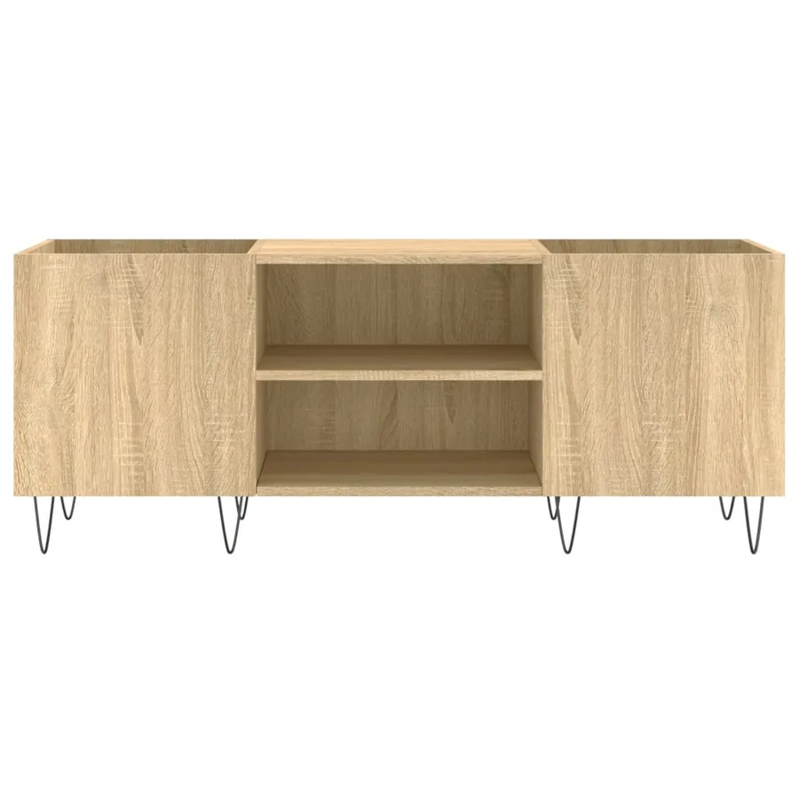 Armoire à disques chêne sonoma 121x38x48 cm bois d'ingénierie - 4