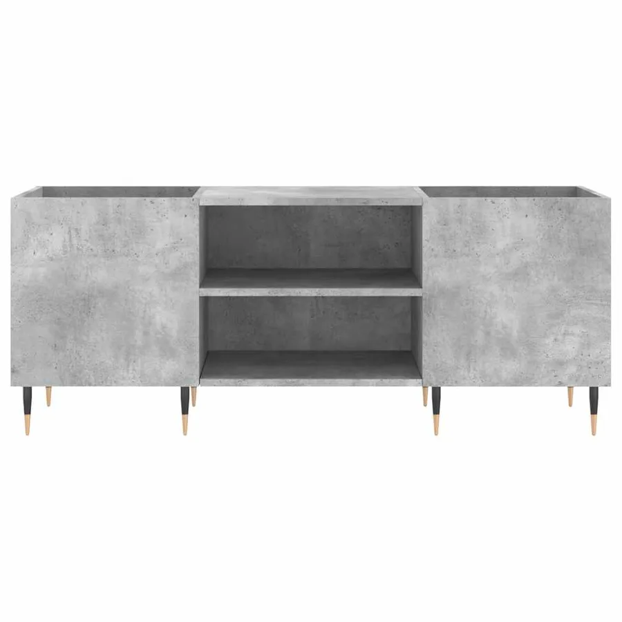 Armoire à disques gris béton 121x38x48 cm bois d'ingénierie - 4