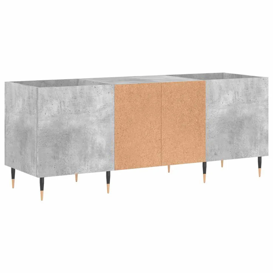 Armoire à disques gris béton 121x38x48 cm bois d'ingénierie - 6