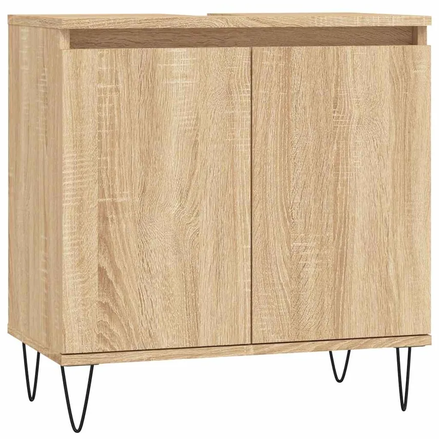 Armoire de bain chêne sonoma 58x33x60 cm bois d'ingénierie - 2