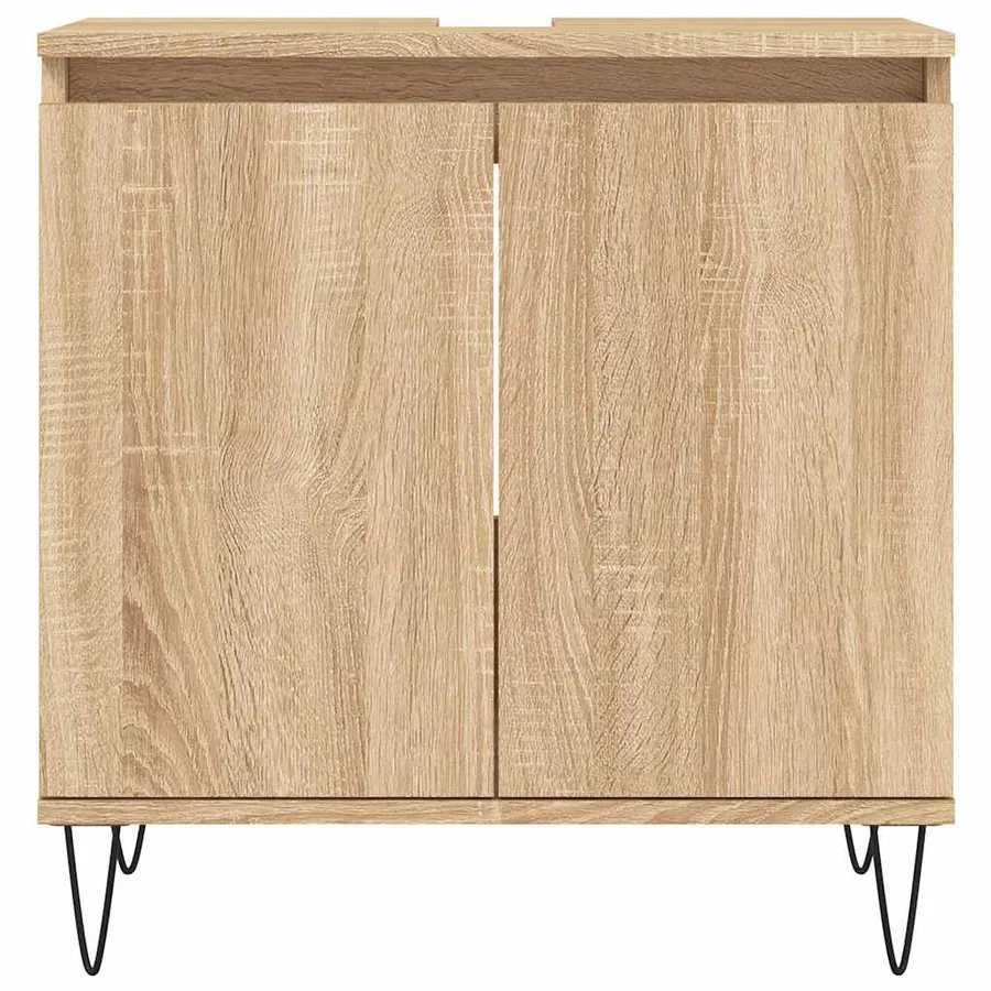Armoire de bain chêne sonoma 58x33x60 cm bois d'ingénierie - 4