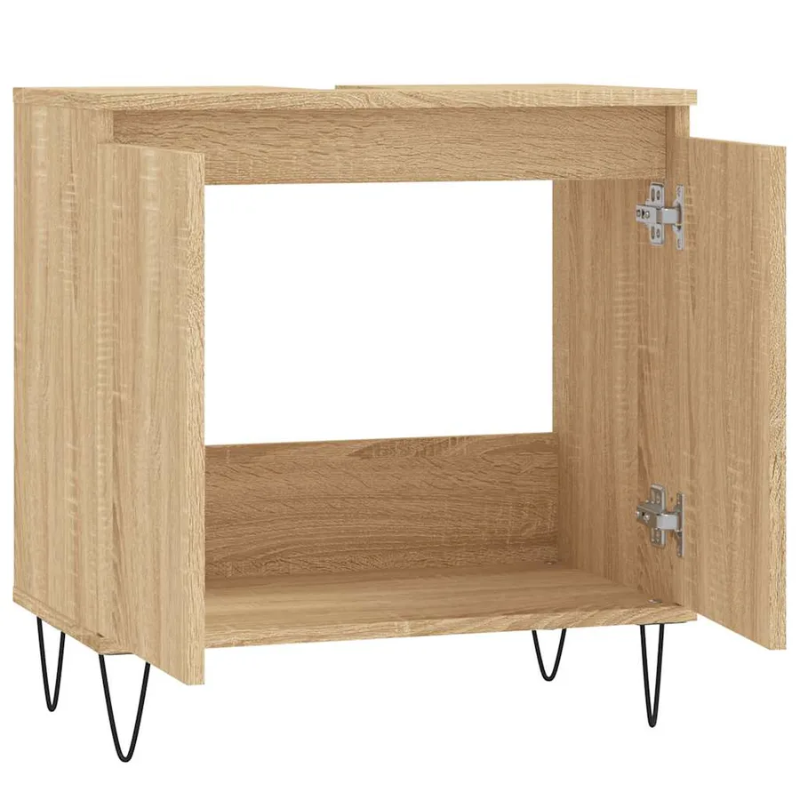 Armoire de bain chêne sonoma 58x33x60 cm bois d'ingénierie - 5