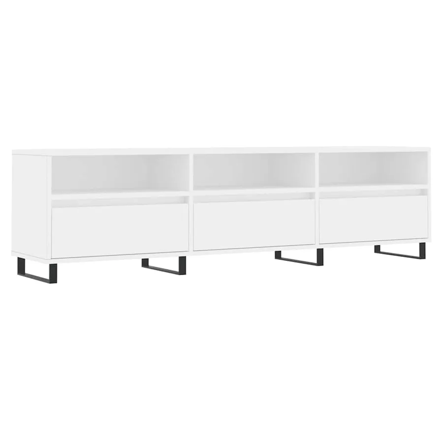 Meuble TV blanc 150x30x44,5 cm bois d'ingénierie - 2