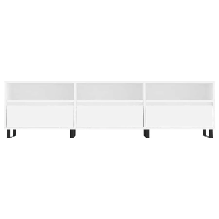 Meuble TV blanc 150x30x44,5 cm bois d'ingénierie - 5