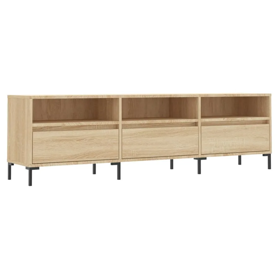 Meuble TV chêne sonoma 150x30x44,5 cm bois d'ingénierie - 2