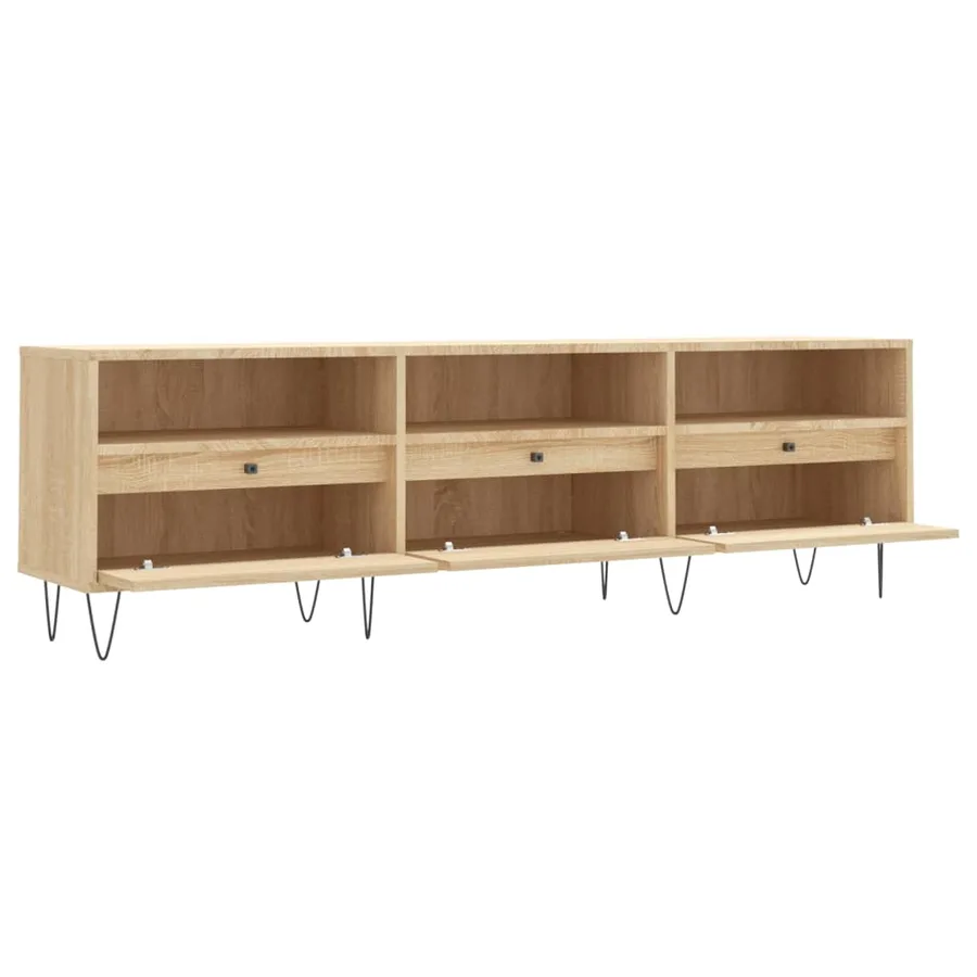 Meuble TV chêne sonoma 150x30x44,5 cm bois d'ingénierie - 6