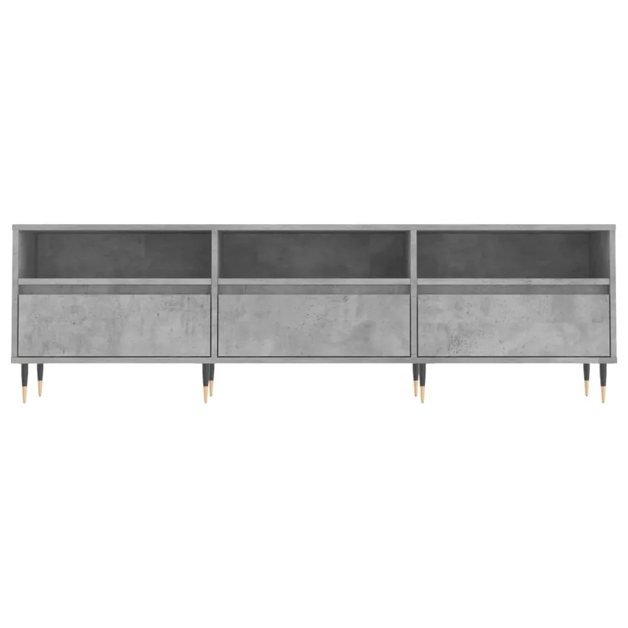 Meuble TV gris béton 150x30x44,5 cm bois d'ingénierie - 5