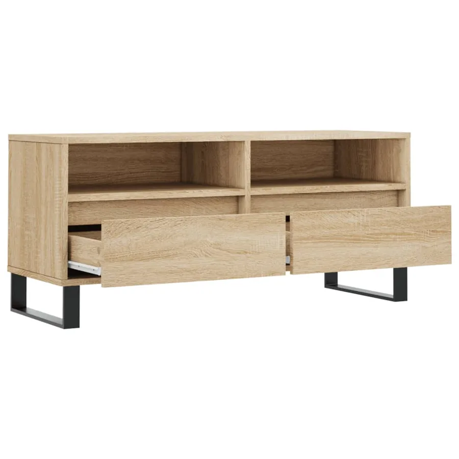 Meuble TV chêne sonoma 100x34,5x44,5 cm bois d'ingénierie - 6