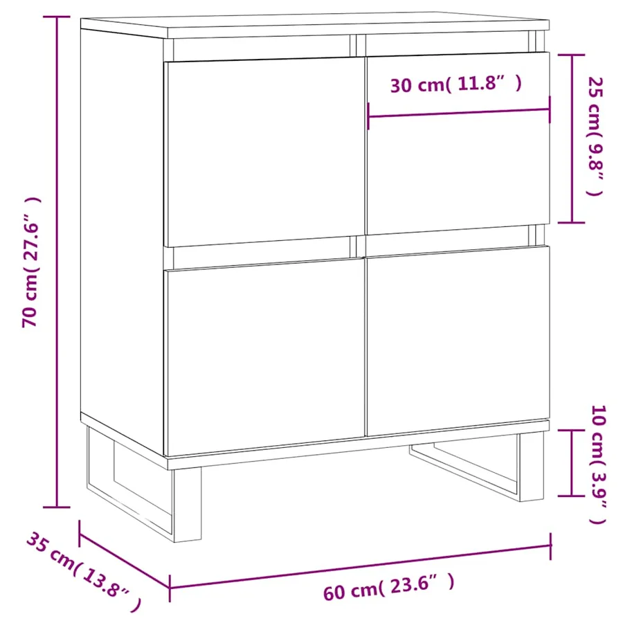 Buffet Gris béton 60x35x70 cm Bois d'ingénierie - 11