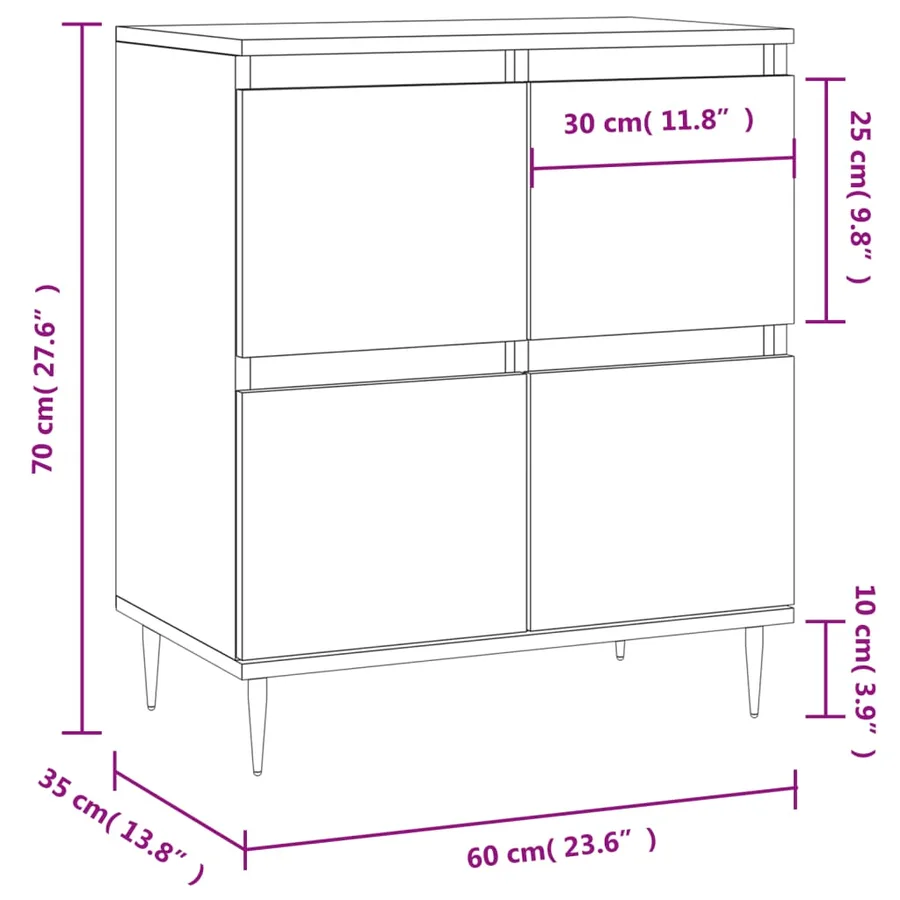 Buffet Chêne sonoma 60x35x70 cm Bois d'ingénierie - 11