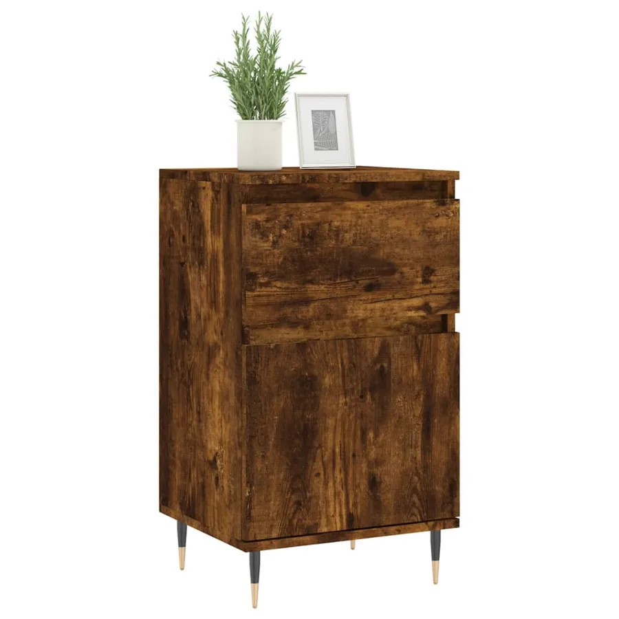 Buffets 2 pcs chêne fumé 40x35x70 cm bois d'ingénierie - 3