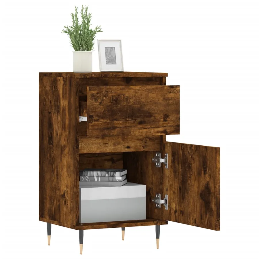 Buffets 2 pcs chêne fumé 40x35x70 cm bois d'ingénierie - 4