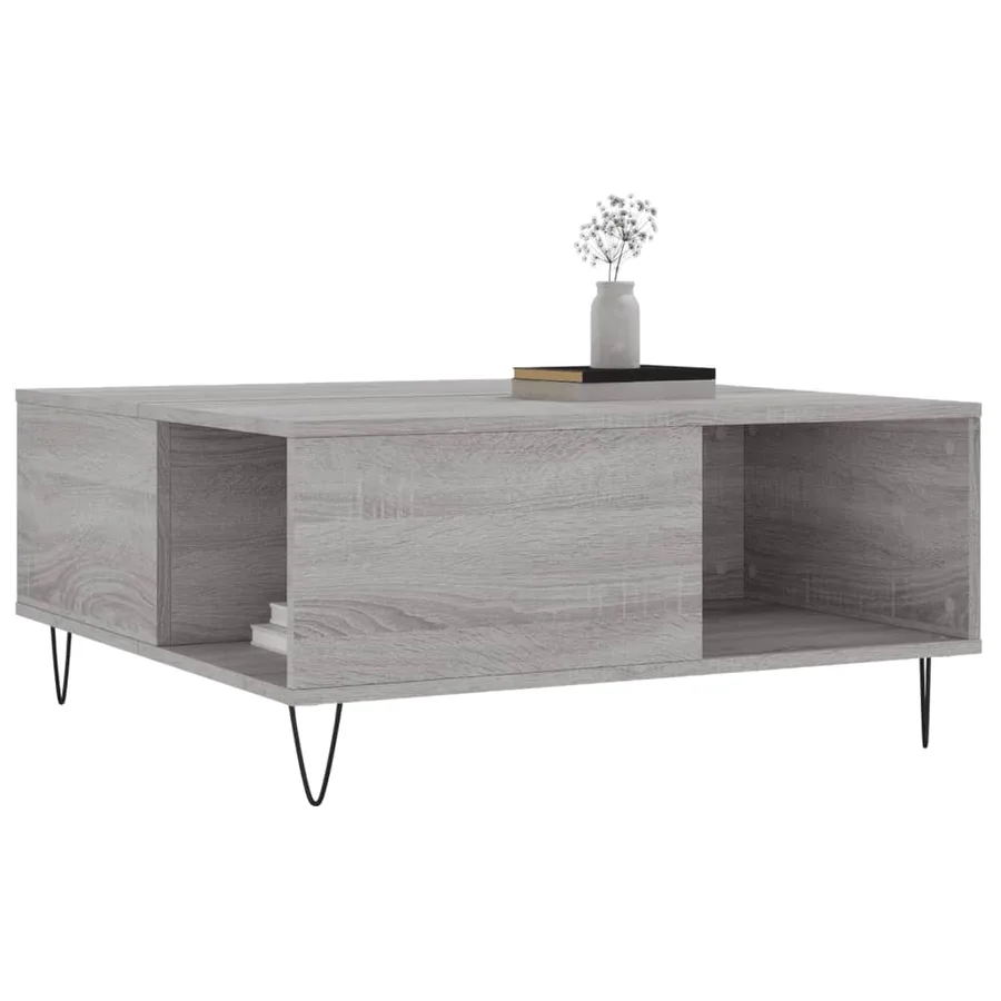 Table basse sonoma gris 80x80x36,5 cm bois d'ingénierie - 3
