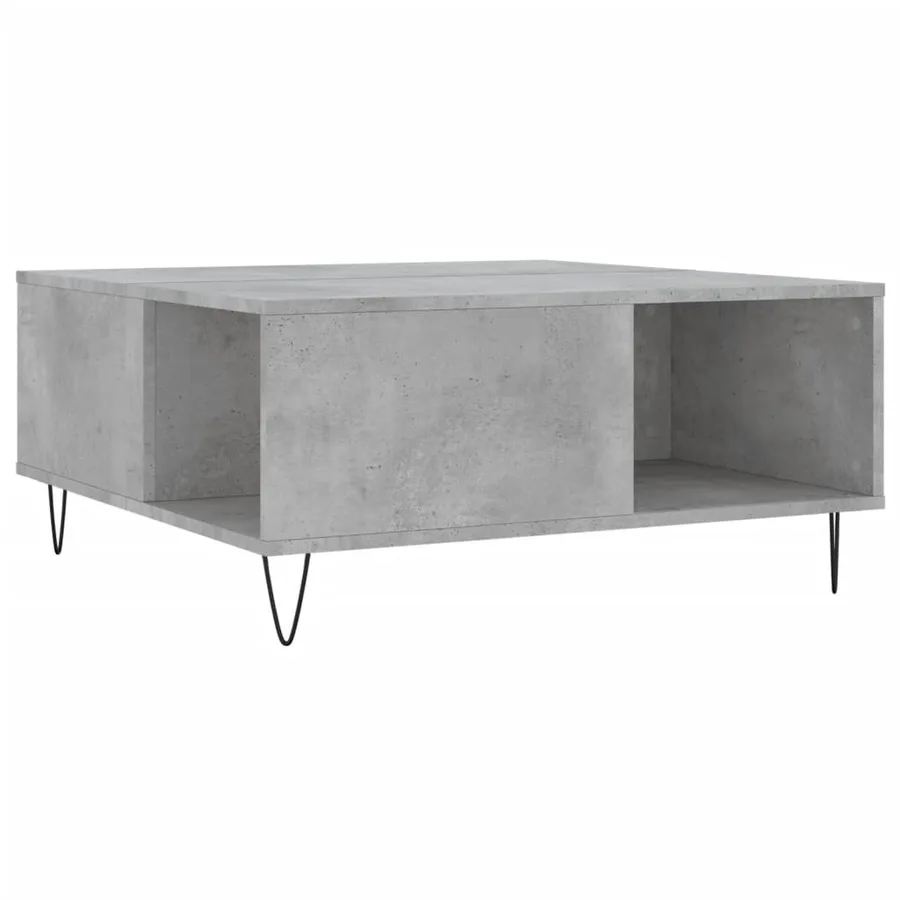 Table basse gris béton 80x80x36,5 cm bois d'ingénierie - 2