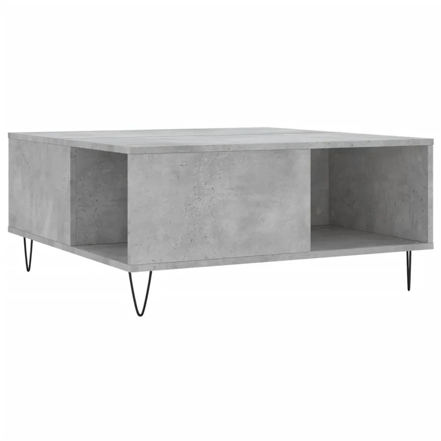 Table basse gris béton 80x80x36,5 cm bois d'ingénierie - 6
