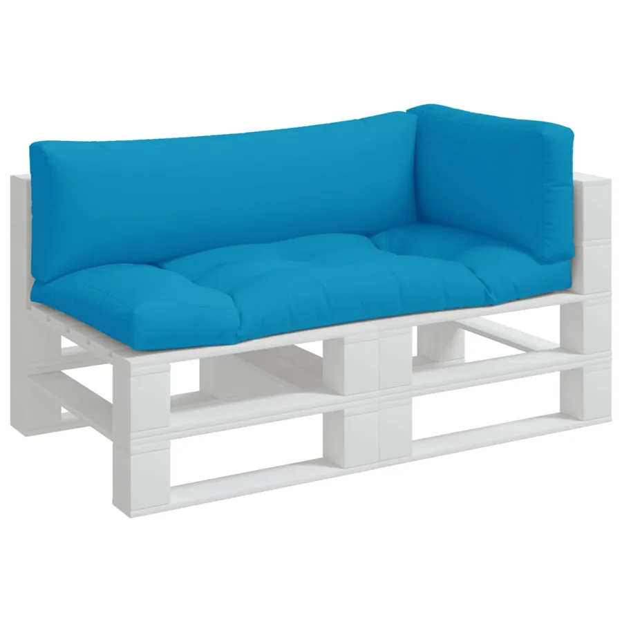 Coussins de palette 3 pcs bleu clair tissu - 3