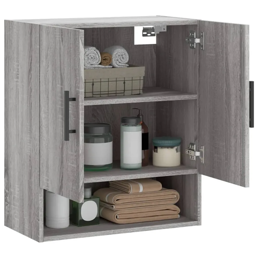 Armoire murale sonoma gris 60x31x70 cm bois d'ingénierie - 4