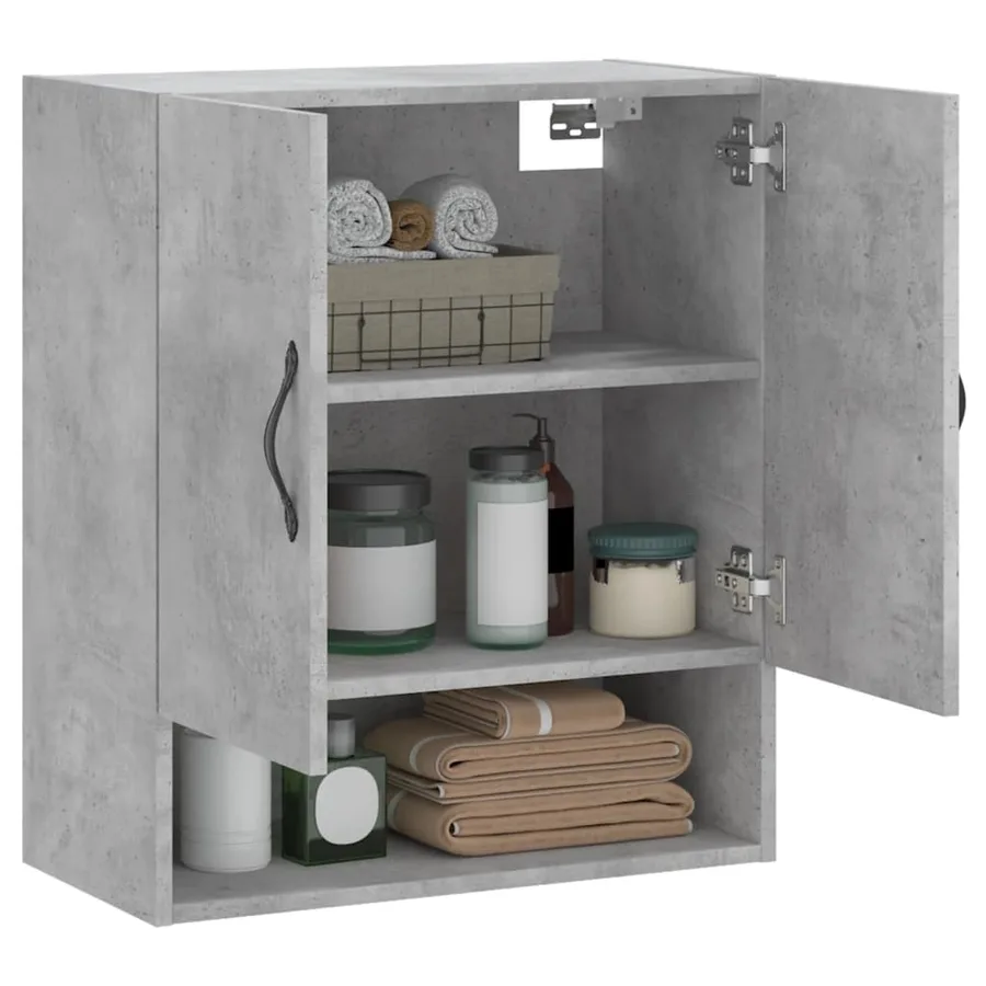 Armoire murale gris béton 60x31x70 cm bois d'ingénierie - 4