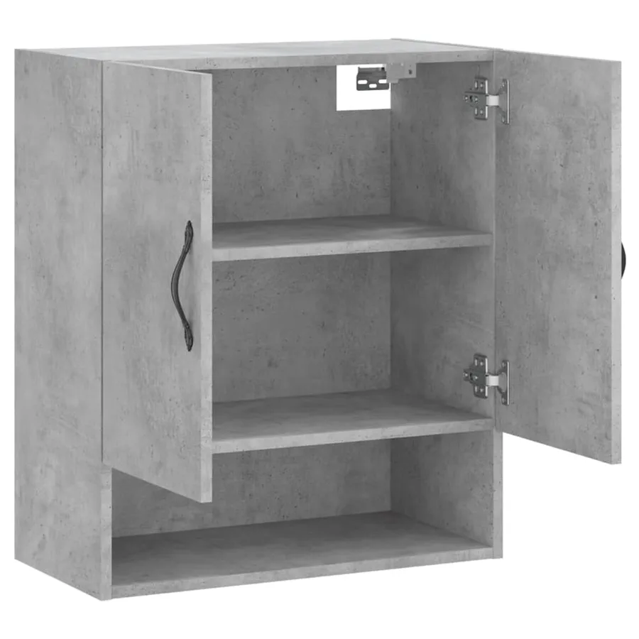 Armoire murale gris béton 60x31x70 cm bois d'ingénierie - 6